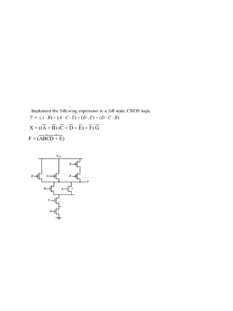 CMOS Logic Gate Design Exercises | PDF