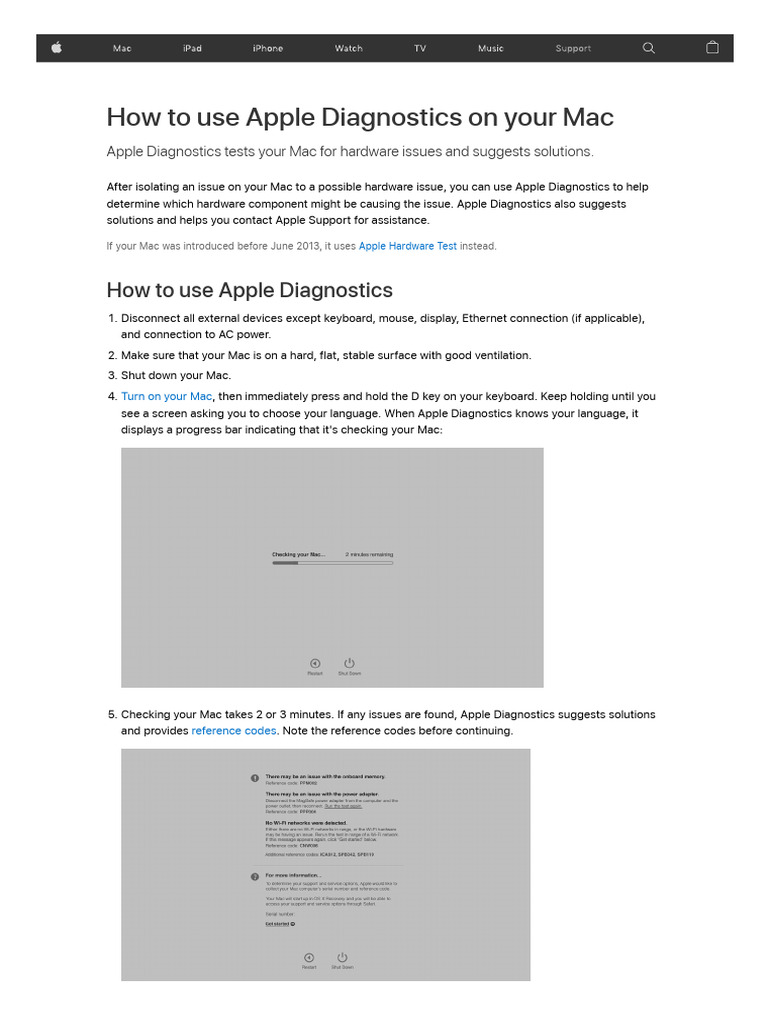 Running Apple Diagnostics on Mac | PDF | Apple Inc. | Booting