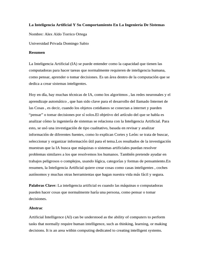 IA en Ingeniería de Sistemas: Análisis y Aplicaciones | PDF ...