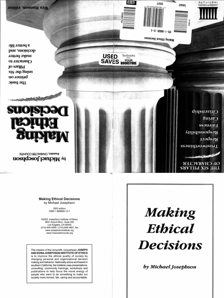 Making Ethical Decisions Michael Josephson Pdf Value Ethics Anger
