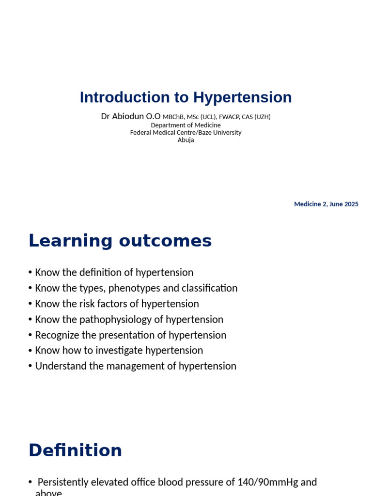 Understanding Hypertension: Causes & Management | PDF | Blood Pressure ...