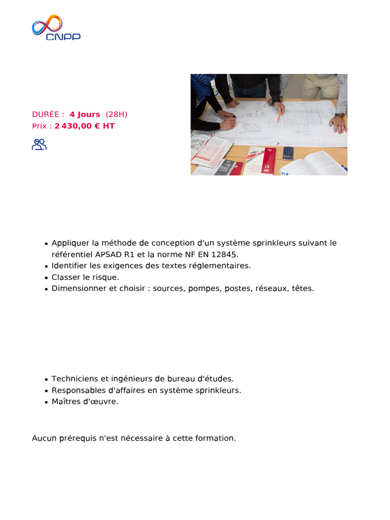 Formation Système Sprinkleurs APSAD R1 | PDF | Extincteur automatique à eau