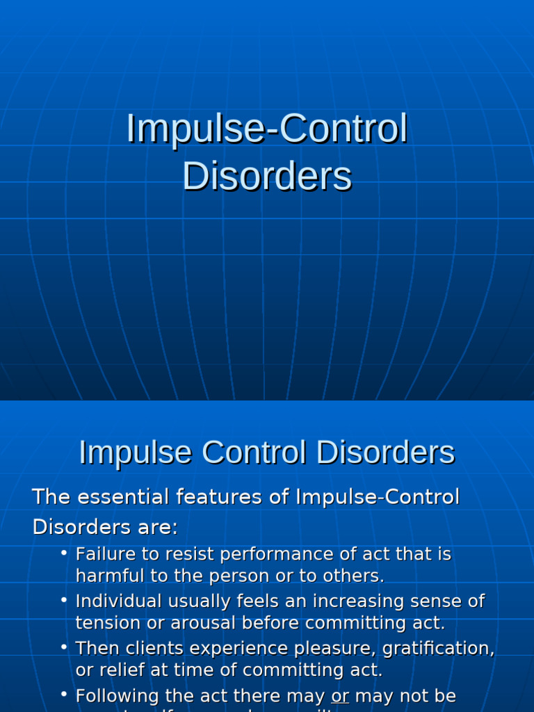 Understanding Impulse Control Disorders | PDF | Problem Gambling ...