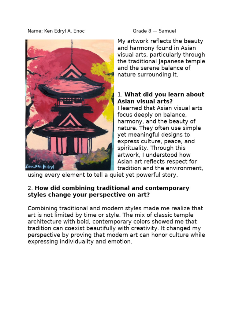 Asian Visual Arts: Harmony in Art | PDF
