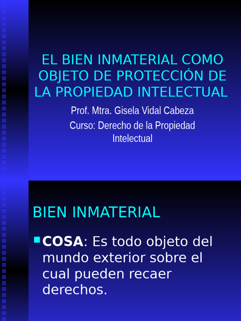 Bienes Inmateriales y Propiedad Intelectual | PDF | Propiedad ...