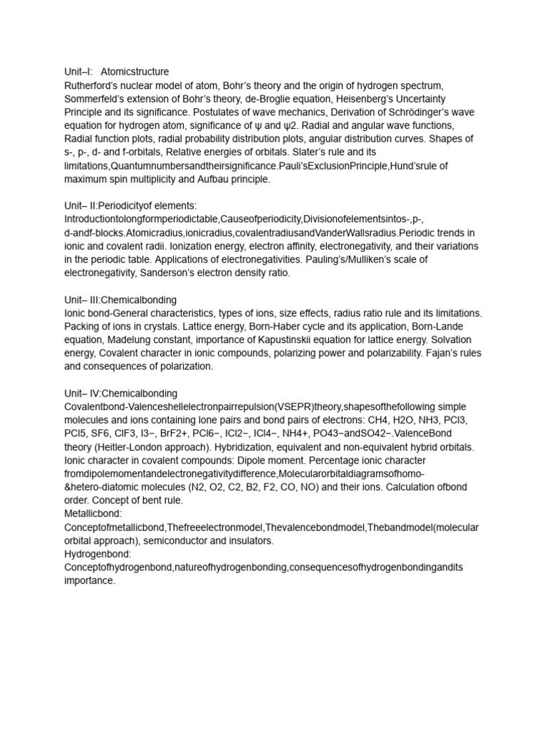 Atomic Structure and Chemical Bonding Guide | PDF | Ionic Bonding ...