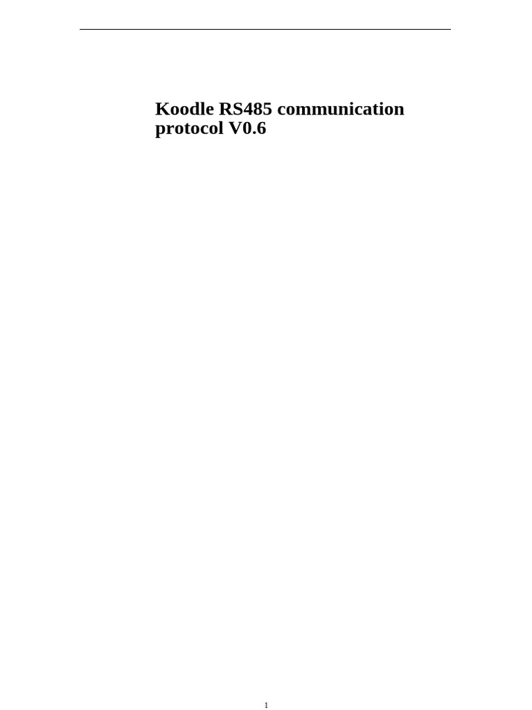 Koodle RS485 Protocol Overview | PDF | Bluetooth | Ascii