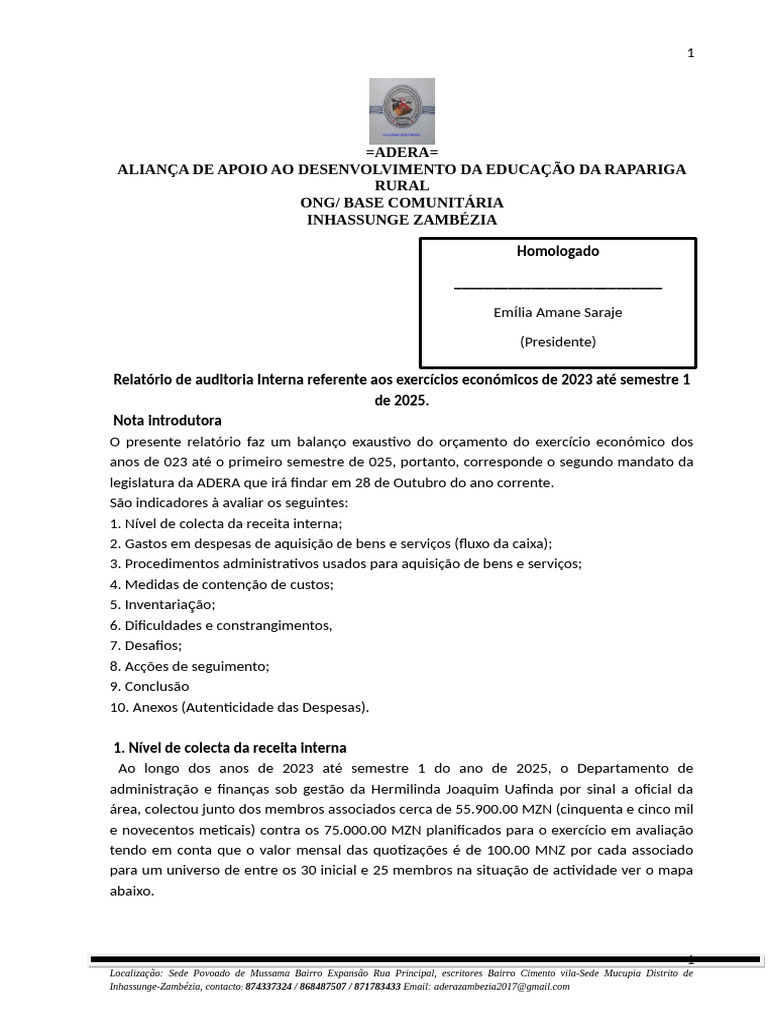 Auditoria 2025 | PDF | Aquisição | Economias