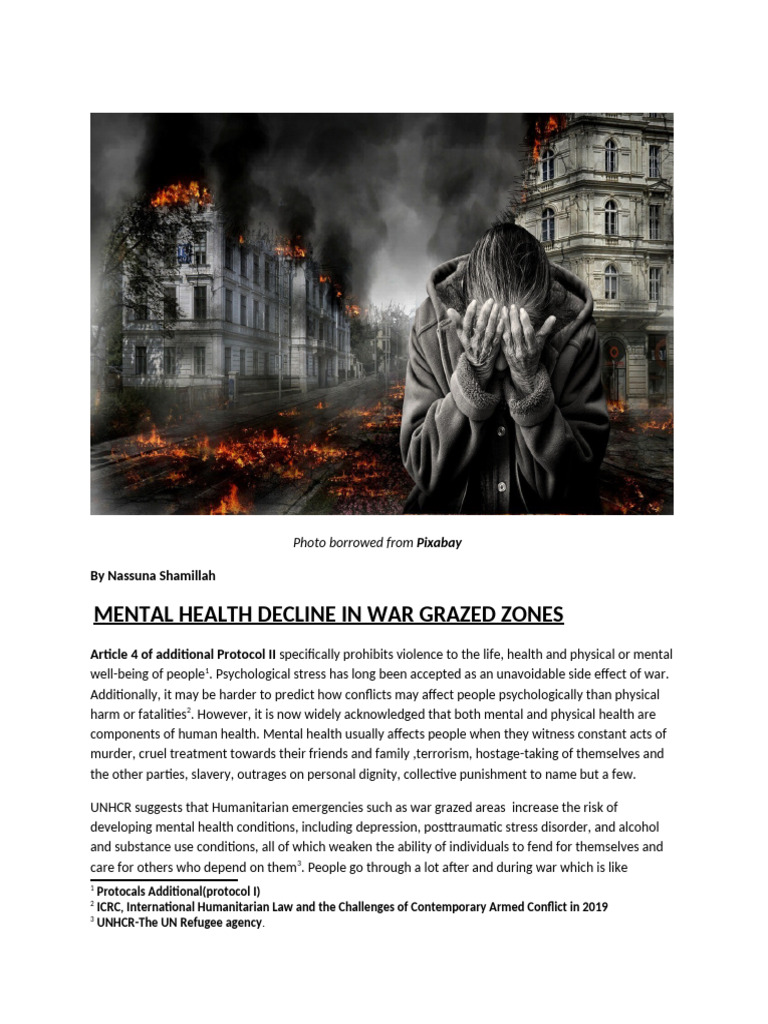 Mental Health Crisis in War Zones | PDF | Mental Health | International ...