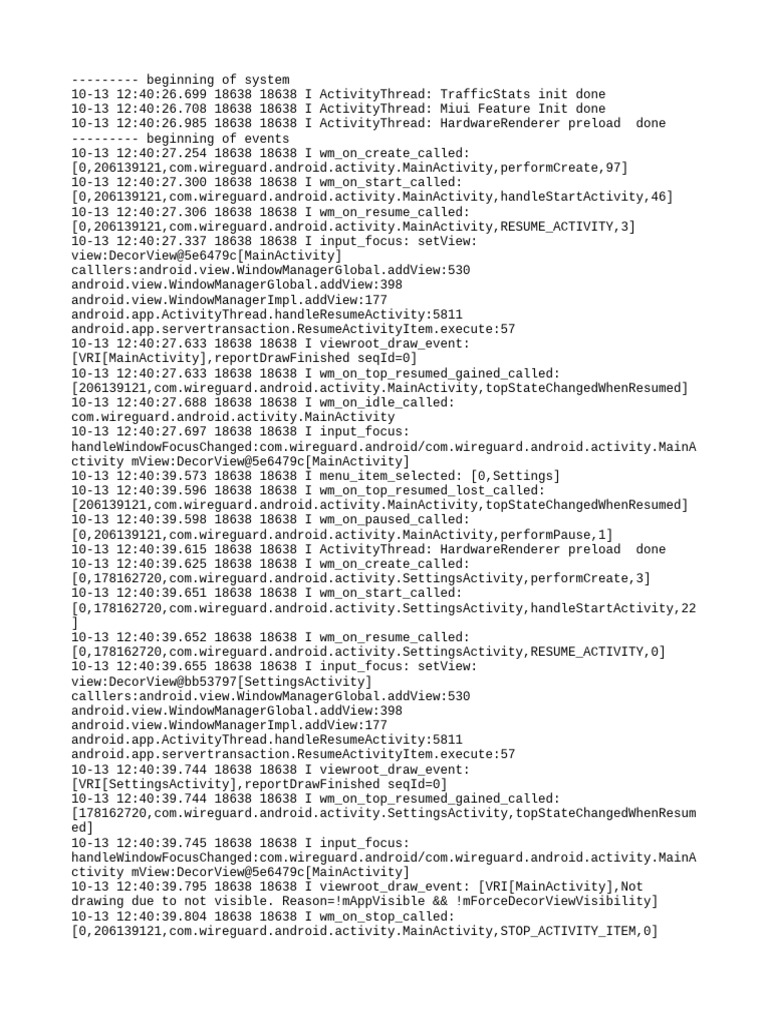 WireGuard Android Activity Log Analysis | PDF | Computer Architecture ...