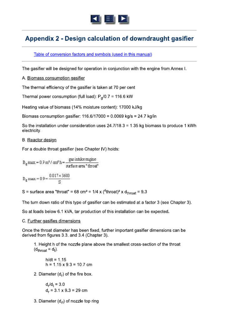 Design Calculation of Downdraught Gasifier | PDF