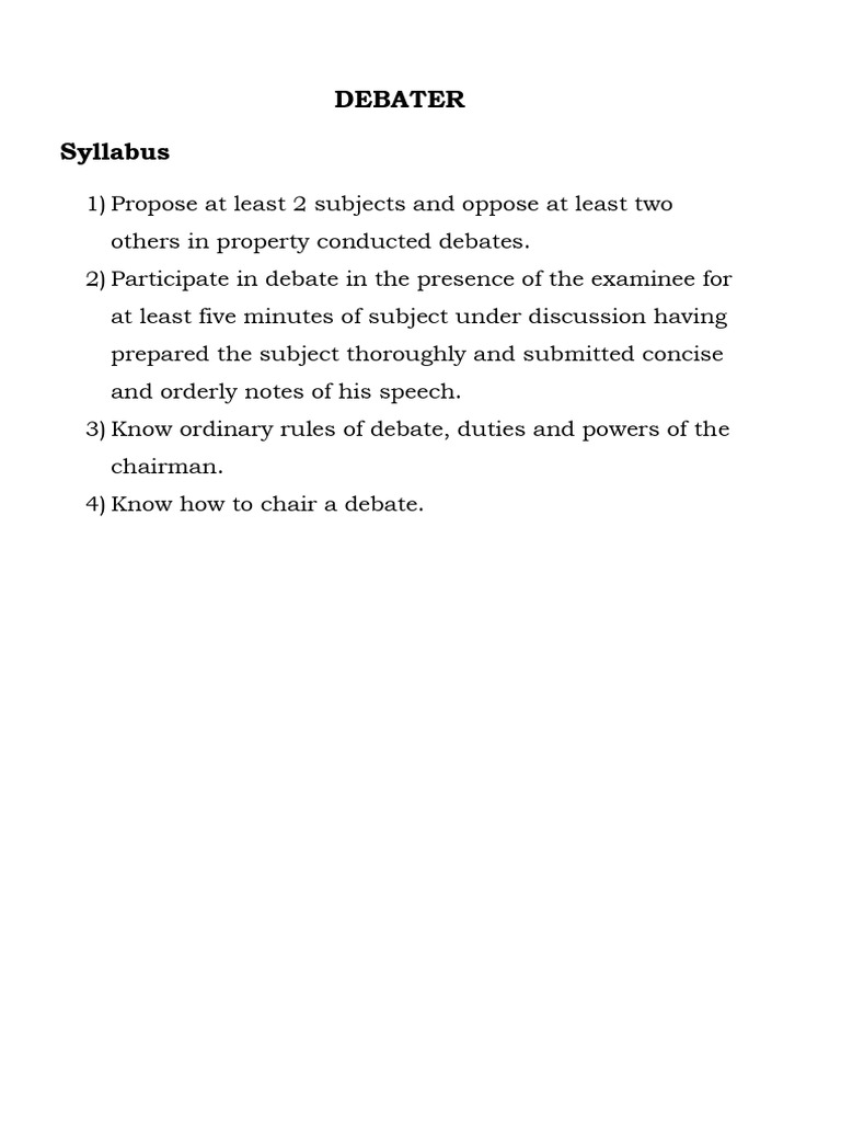 Debating Skills and Rules Overview | PDF