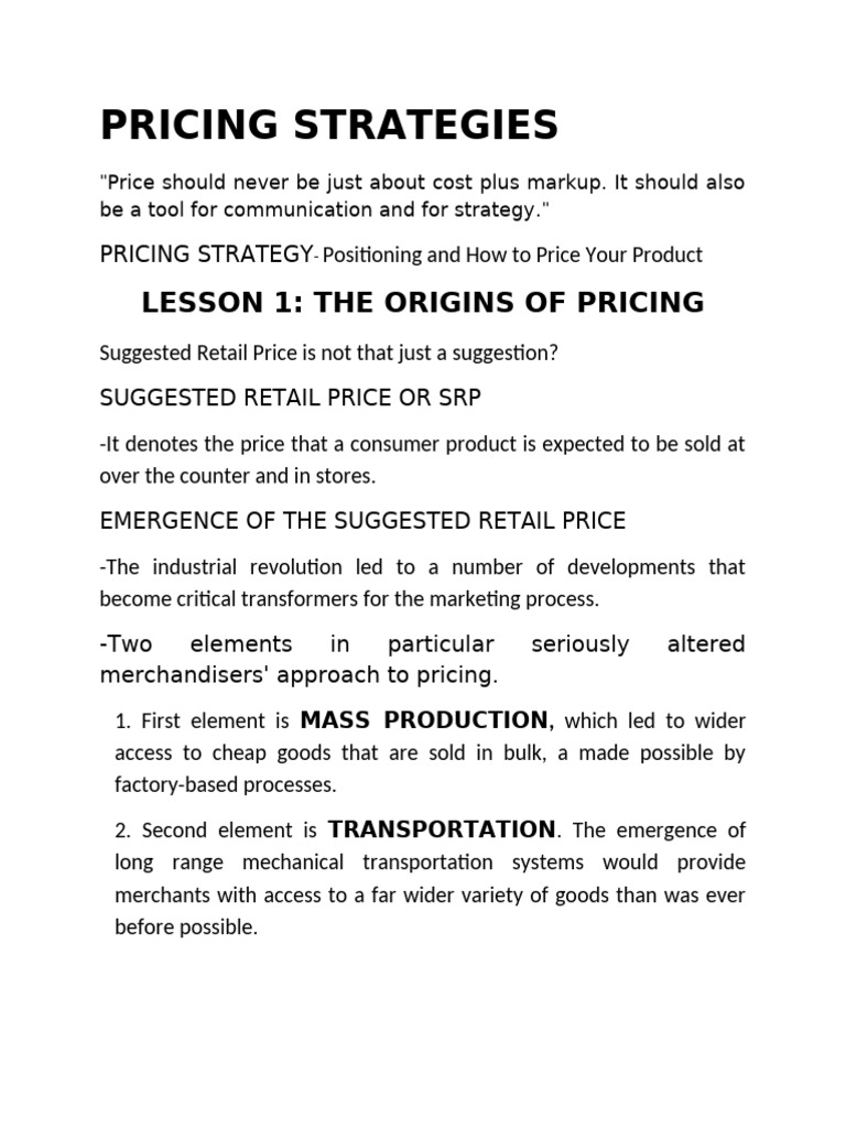 Effective Pricing Strategies Explained | PDF | List Price | Demand