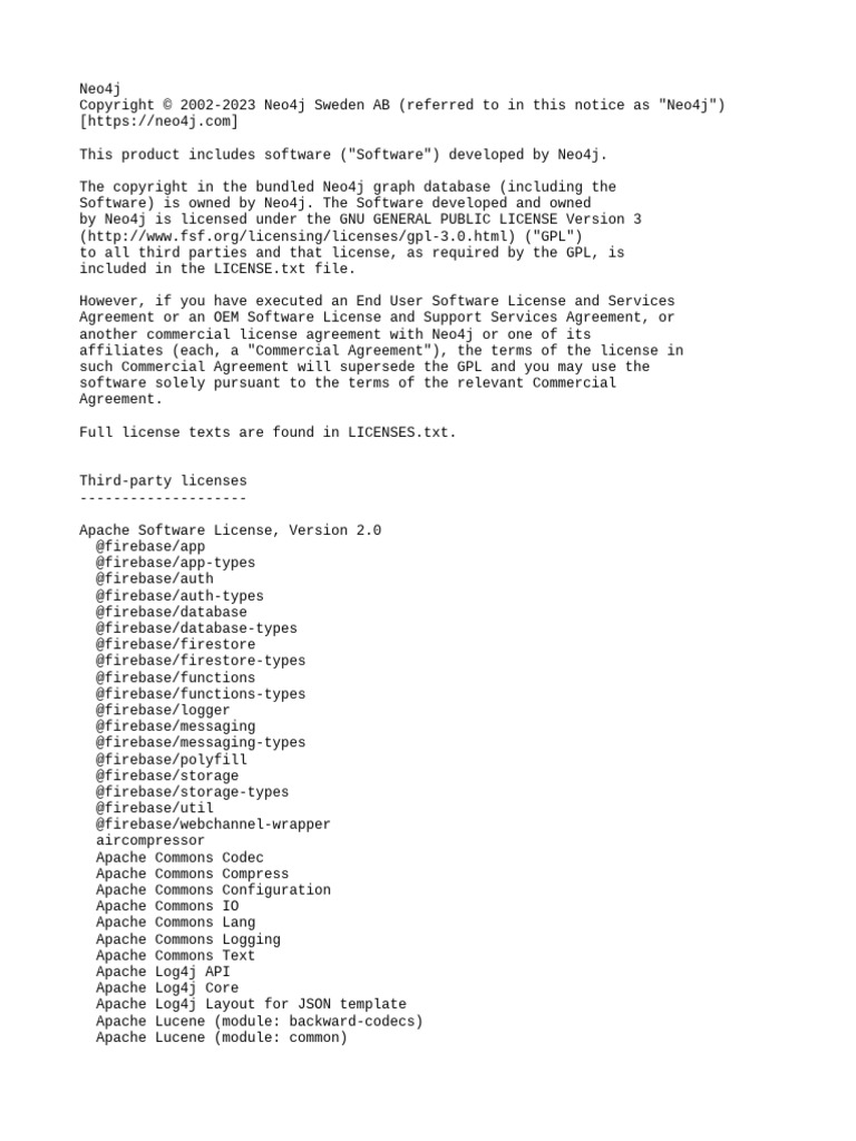 Neo4j Software Licensing Overview | PDF | Eclipse (Software) | Software ...