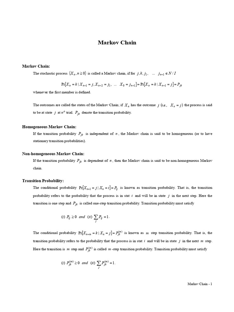 Understanding Markov Chains and Probabilities | PDF | Markov Chain ...