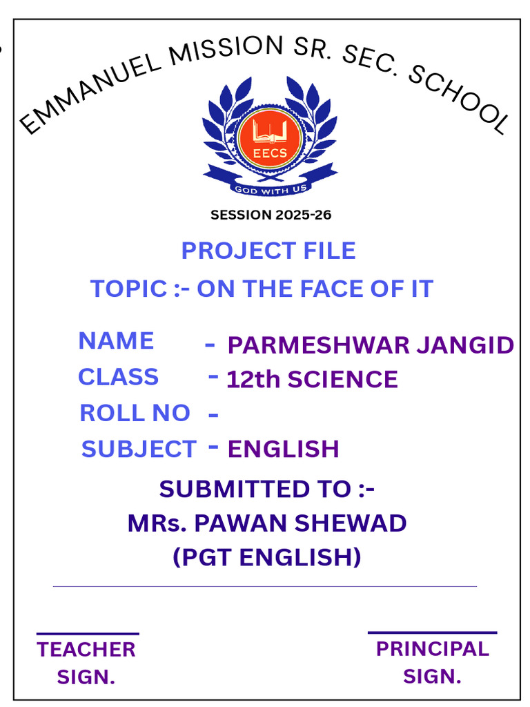 Project File: On the Face of It | PDF