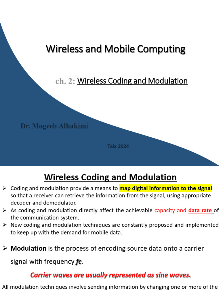 Wireless Coding and Modulation Techniques | PDF | Decibel | Radio Spectrum
