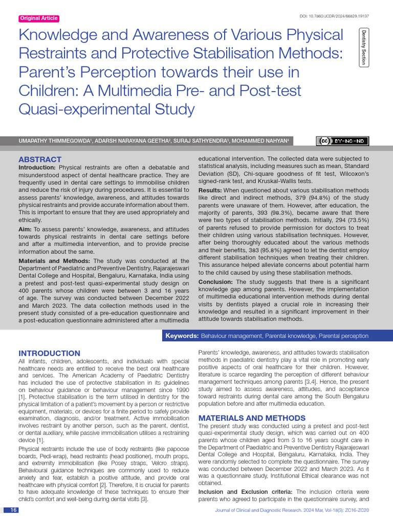 Original Article: Umapathy Thimmegowda, Adarsh Narayana Geetha, Suraj ...