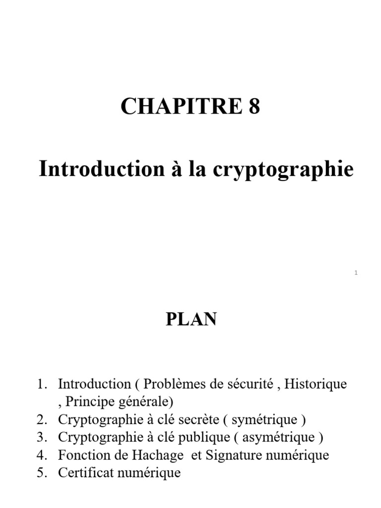 Introduction à la cryptographie moderne | PDF | Sécurité de la couche ...