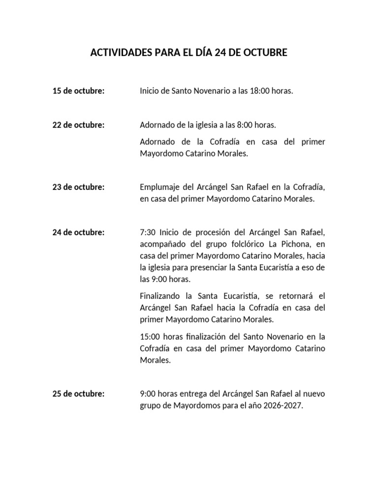 Actividades del 24 de octubre | PDF