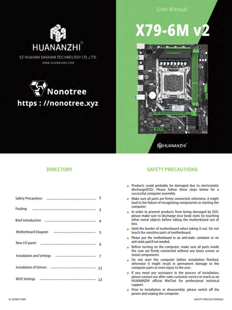 HUANANZHI X79 6M V2.0-User%u2019s Manual | PDF | Bios | Usb