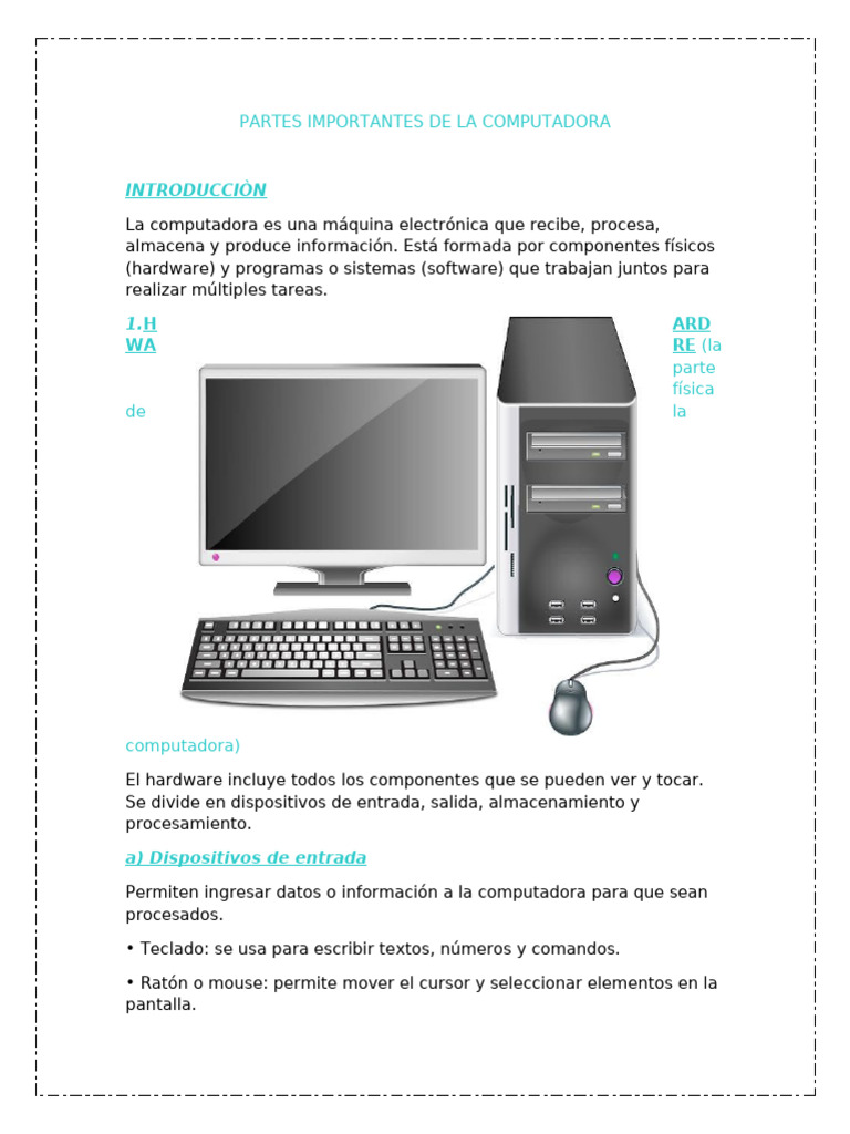 Componentes Clave de una Computadora | PDF | Hardware de la computadora ...
