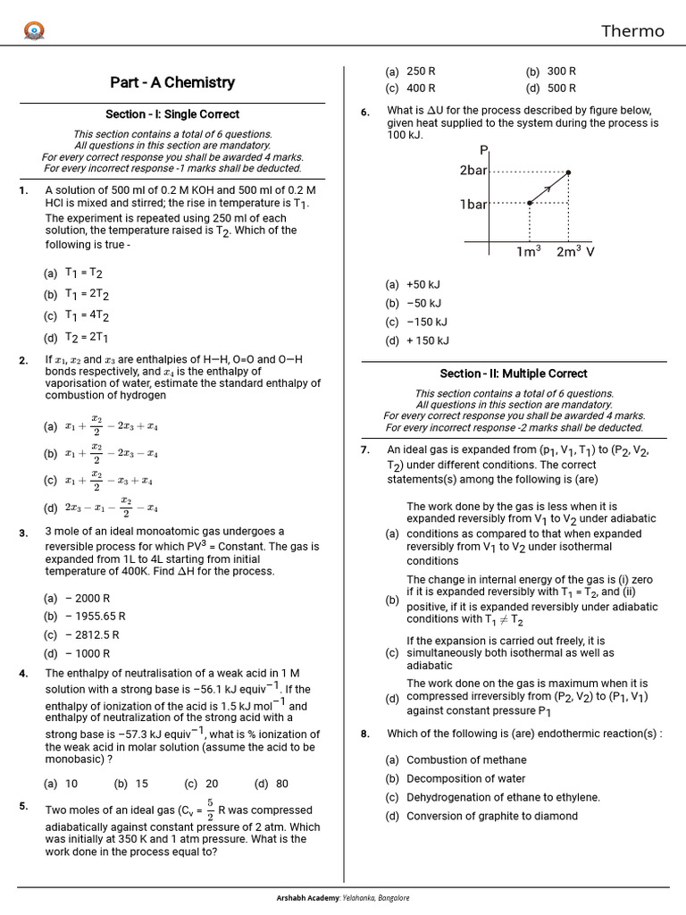 Thermo TestPaper 1760119051 | PDF | Gases | Heat