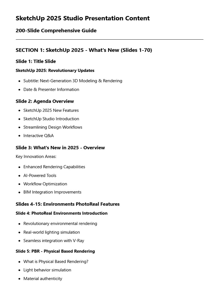 SketchUp 2025 Studio Guide: New Features | PDF | Rendering (Computer ...