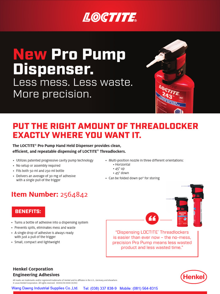Loctite Pro Pump 2564842 | PDF