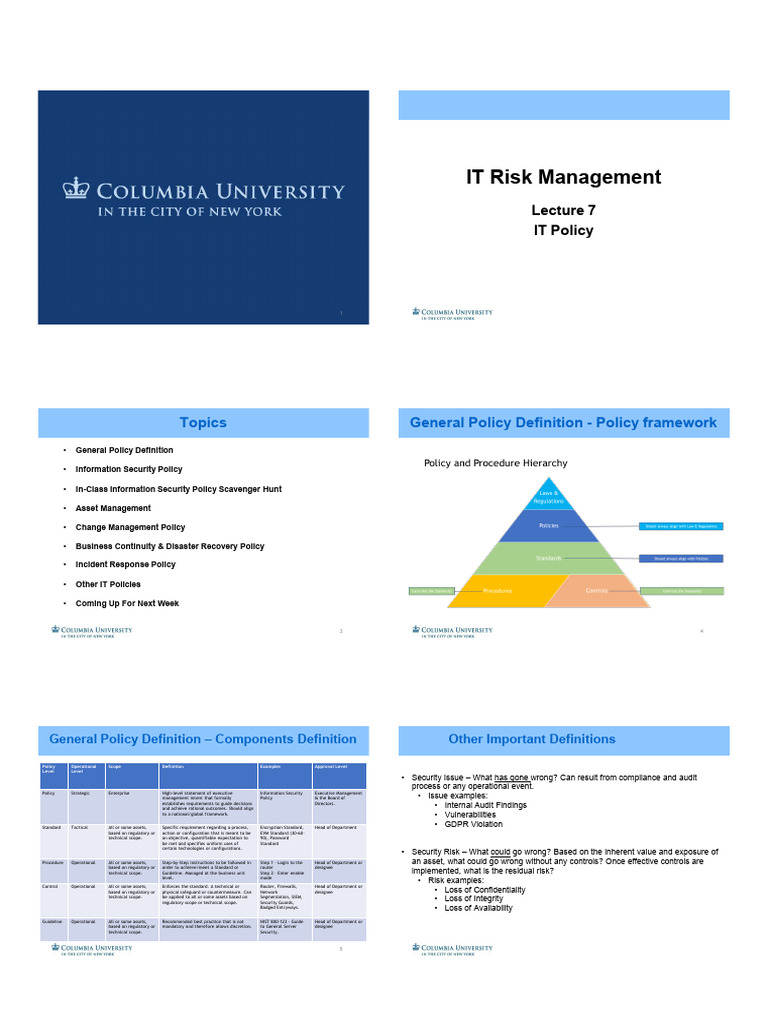 IT Risk Management Policies Overview | PDF | Information Security ...