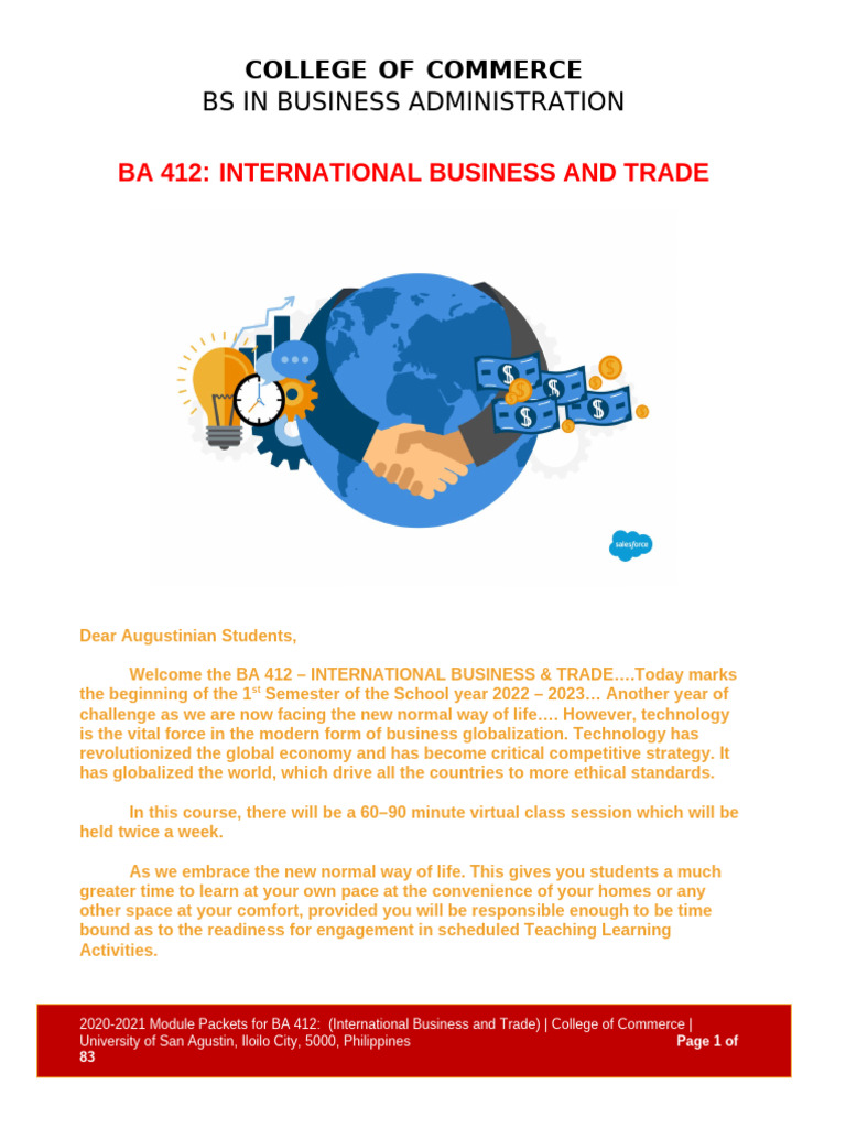 International Business & Trade Course Overview | PDF | World Trade ...