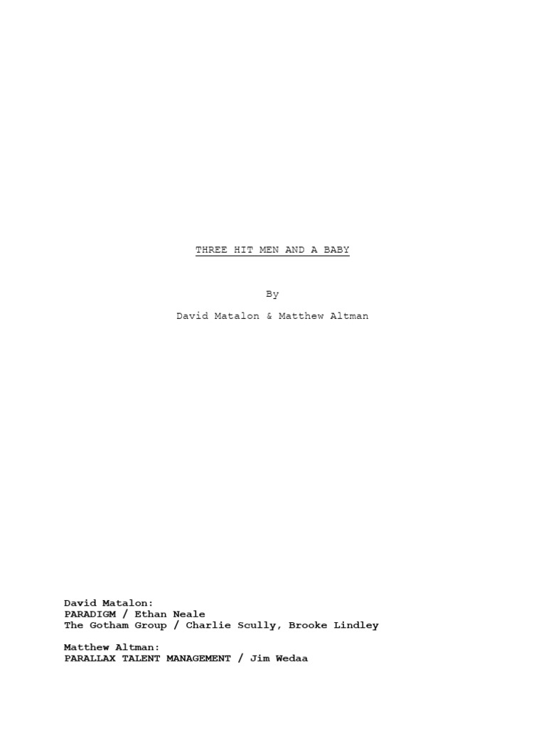 Action-Packed Hitman Comedy Script | PDF