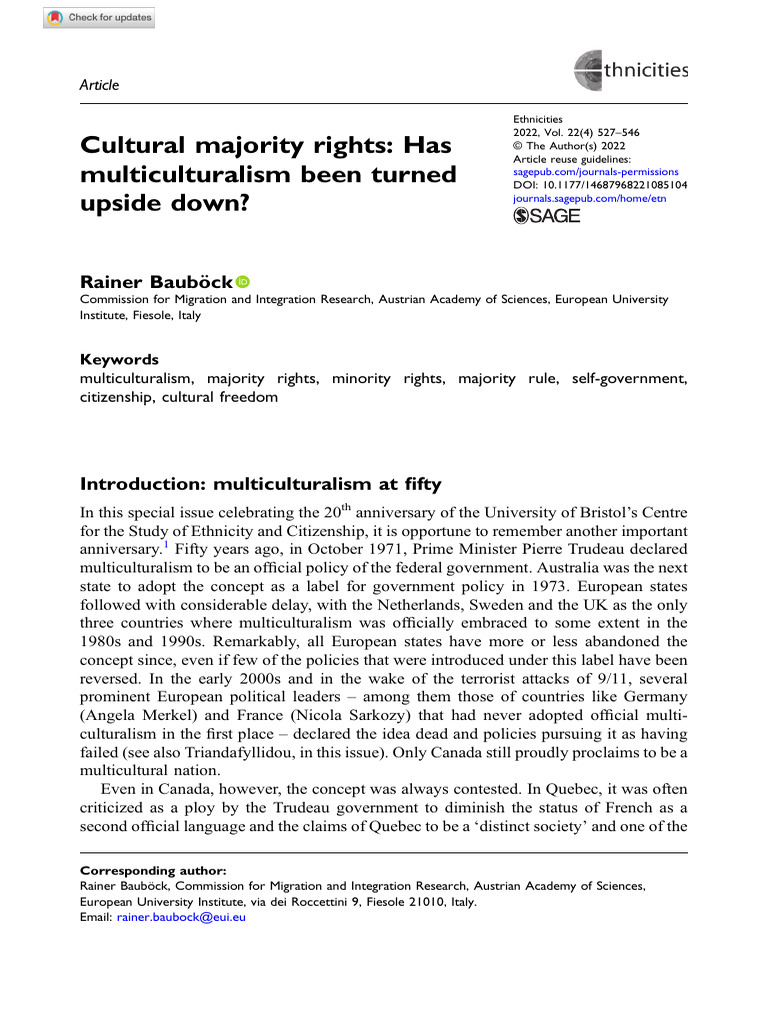 Cultural Majority Rights - Has Multiculturalism Been Turned Upside Down ...