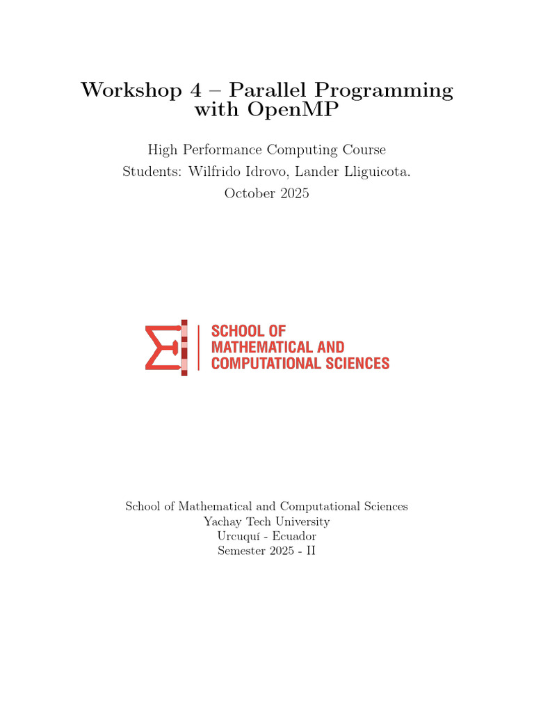 OpenMP Parallel Programming Workshop | PDF | Thread (Computing ...