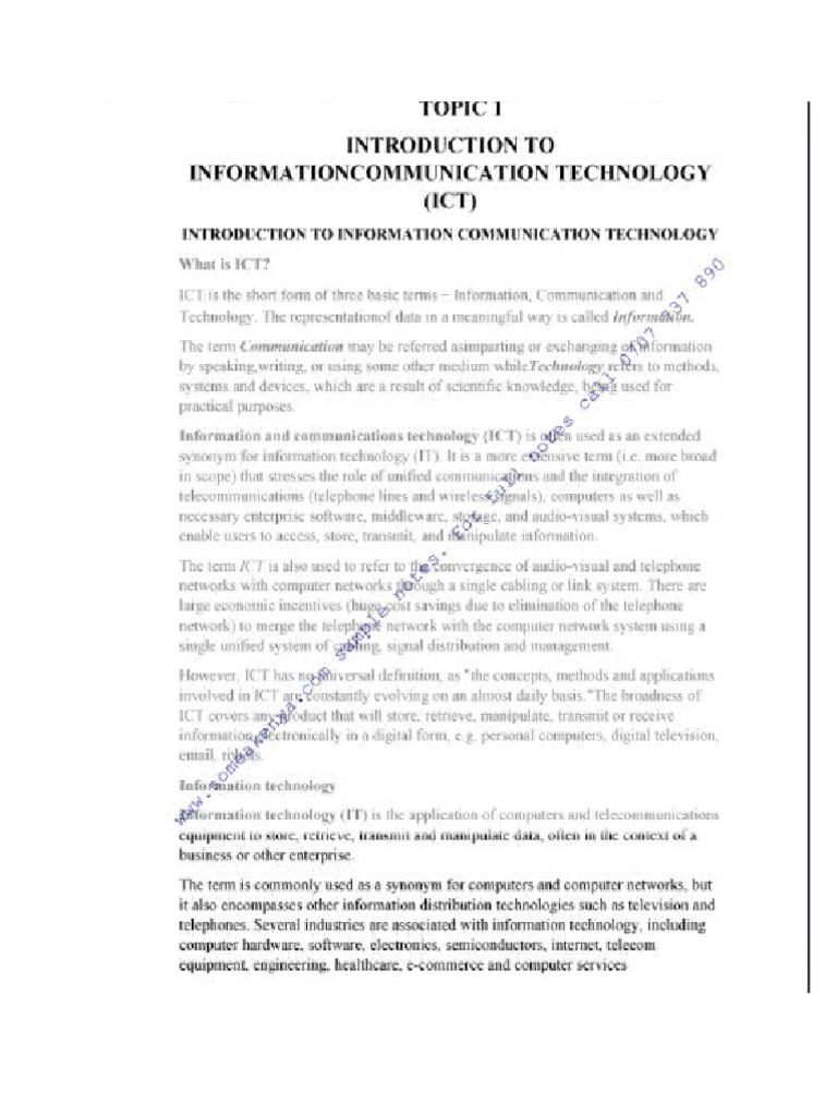 Kasneb - Ict Summarised Notes | PDF