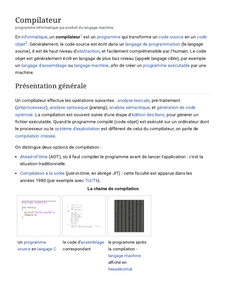 Comprendre le rôle d'un compilateur | PDF | Compilateur | Code source