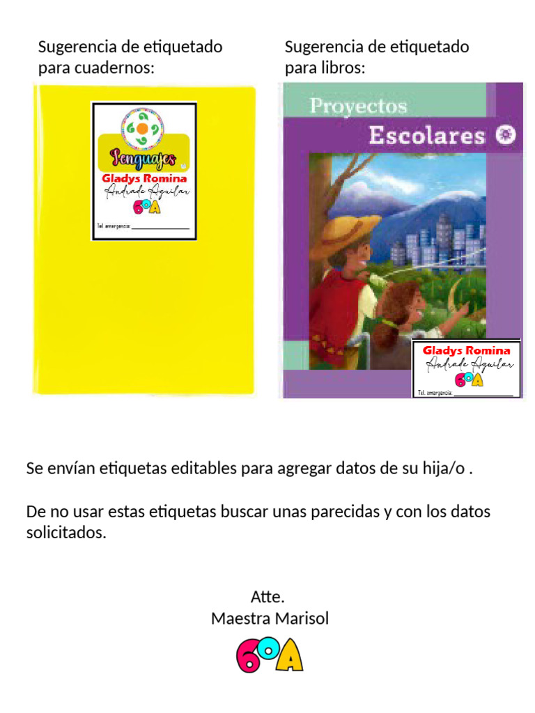 Etiquetas Editables para Cuadernos y Libros | PDF