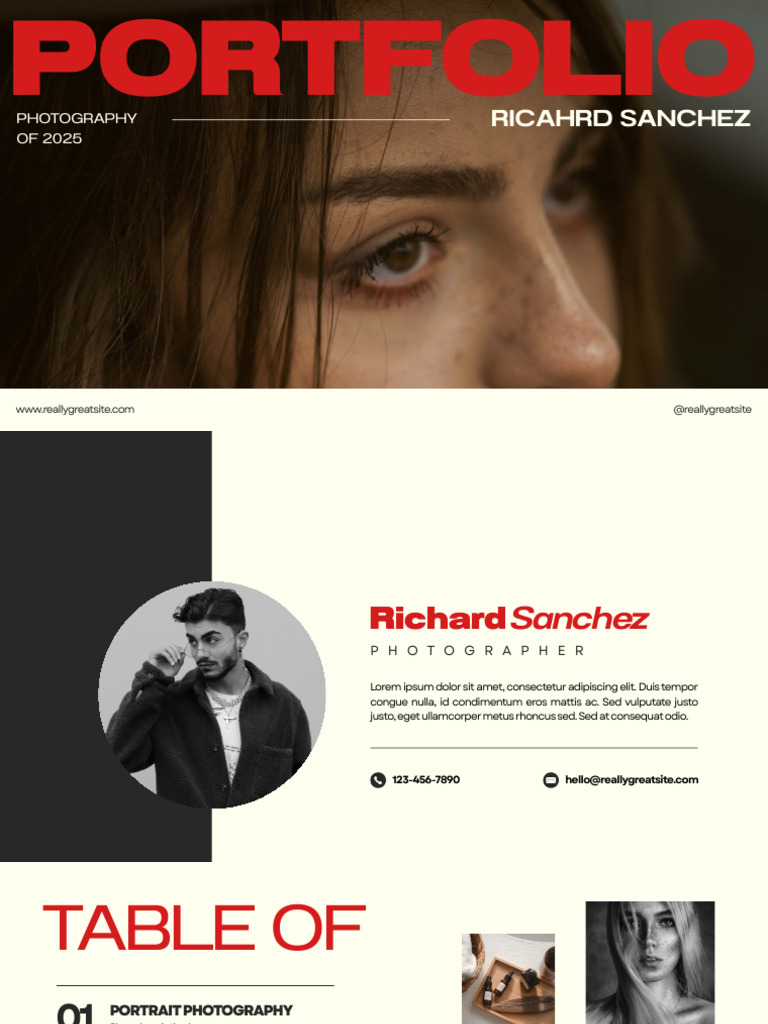 Black White and Red Sleek Minimalist Photography Portfolio Presentation ...