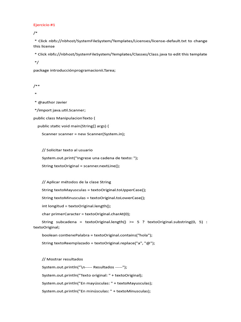 Actividad 2 | PDF | Cadena (informática) | Java (lenguaje de programación)