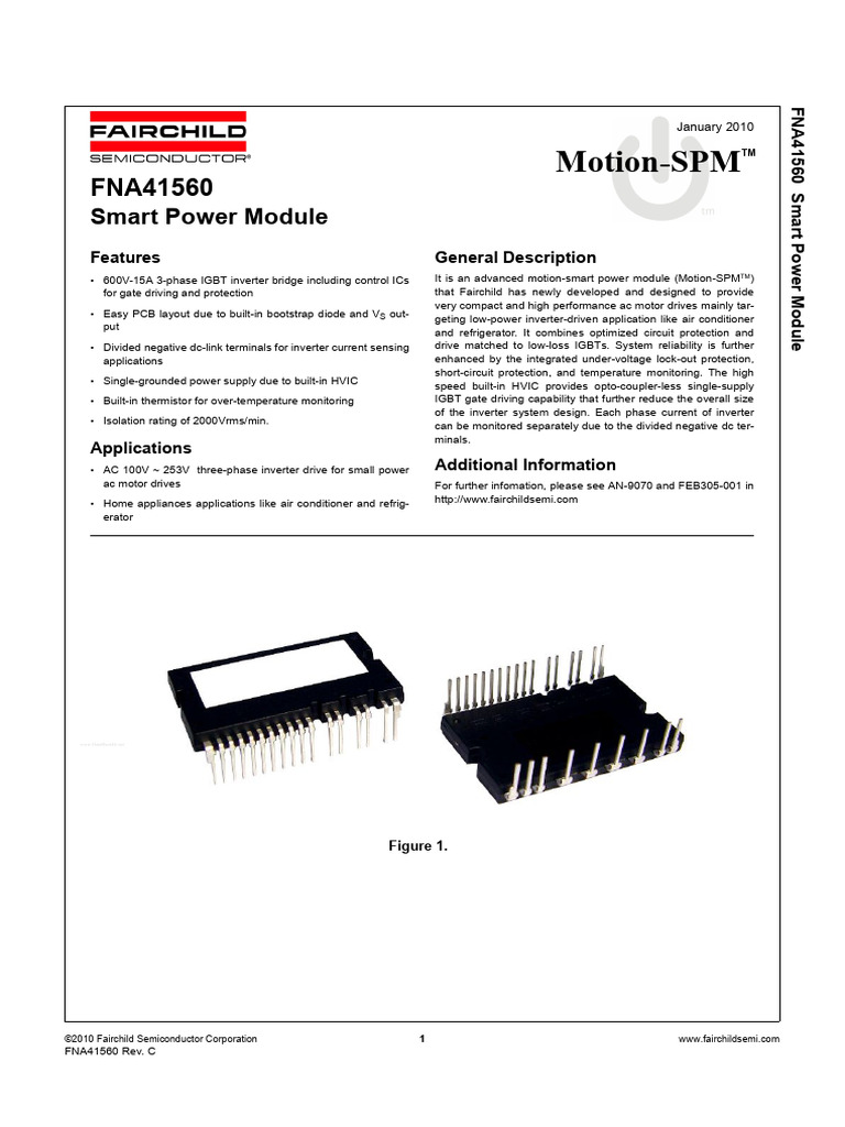 FNA41560 Smart Power Module Overview | PDF | Power Inverter ...