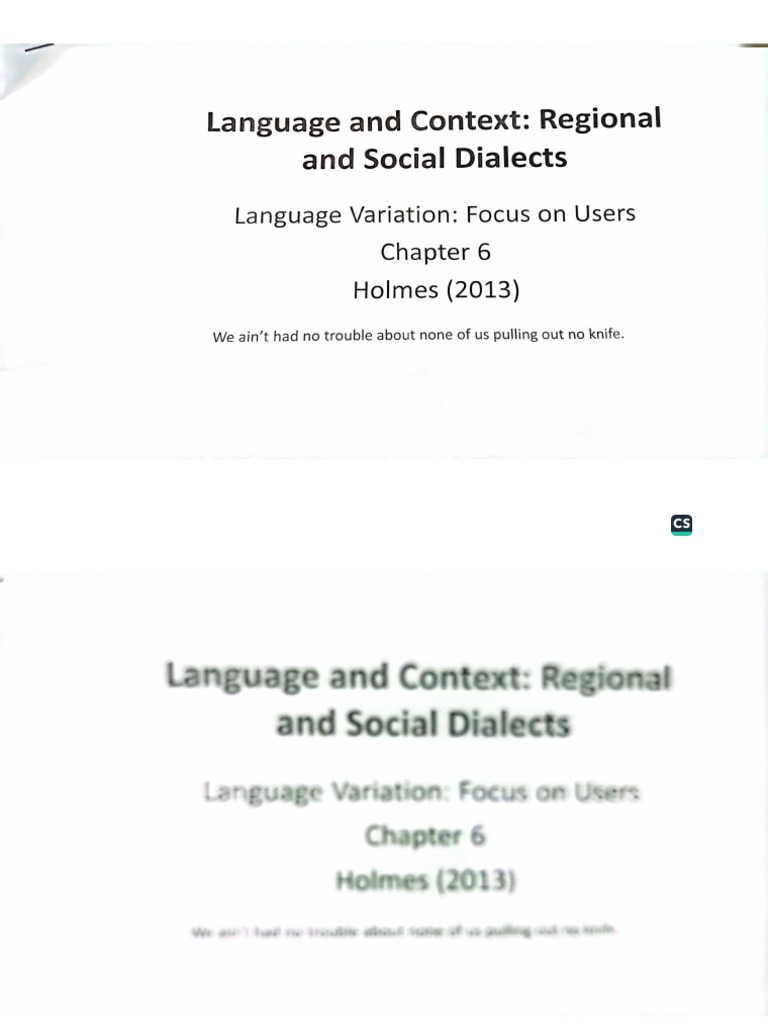 Sociolinguistics Chapter 6 | PDF