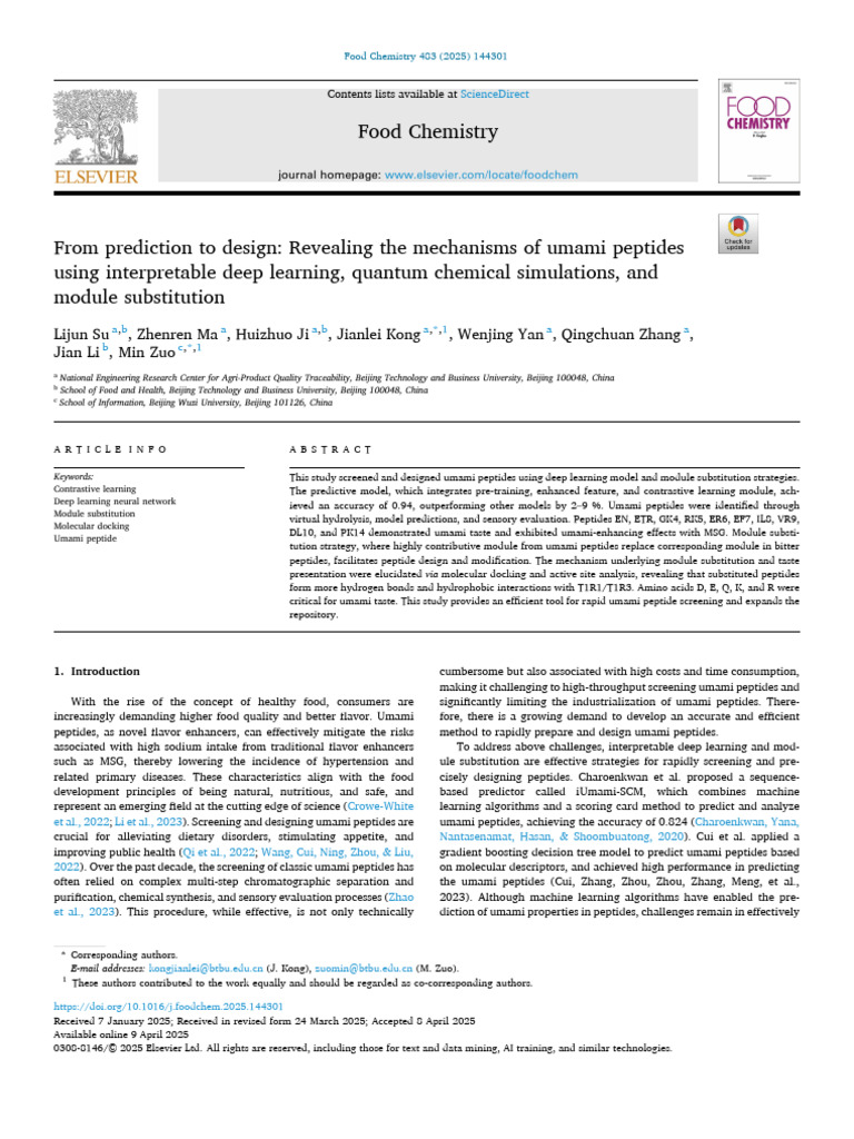 Designing Umami Peptides with AI | PDF | Umami | Taste