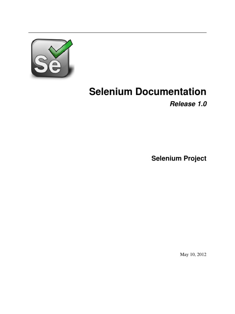 Selenium Documentation PDF Selenium (Software) Software