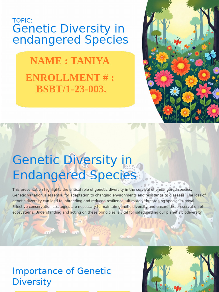Genetic Diversity in Endangered Species | PDF | Biodiversity ...