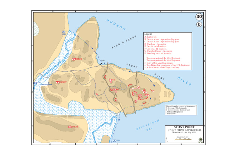 Stony Point Battlefield Map 1779 | PDF | Military | Conflicts