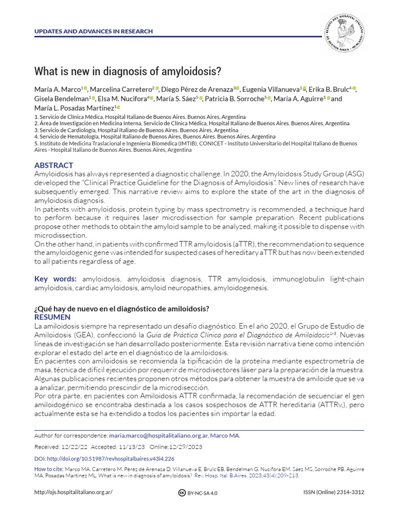 Whats New in Amyloidosis Diagnosis | PDF | Human Diseases And Disorders ...