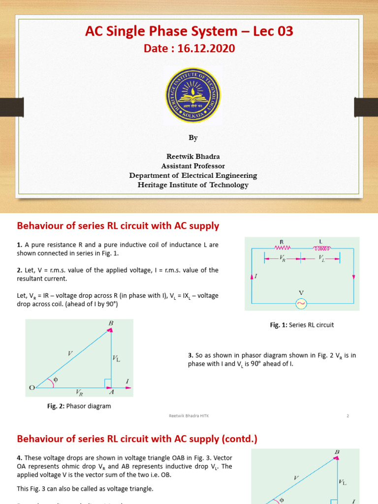 Series RL, RC, RLC Circuits Analysis | PDF | Electrical Impedance ...