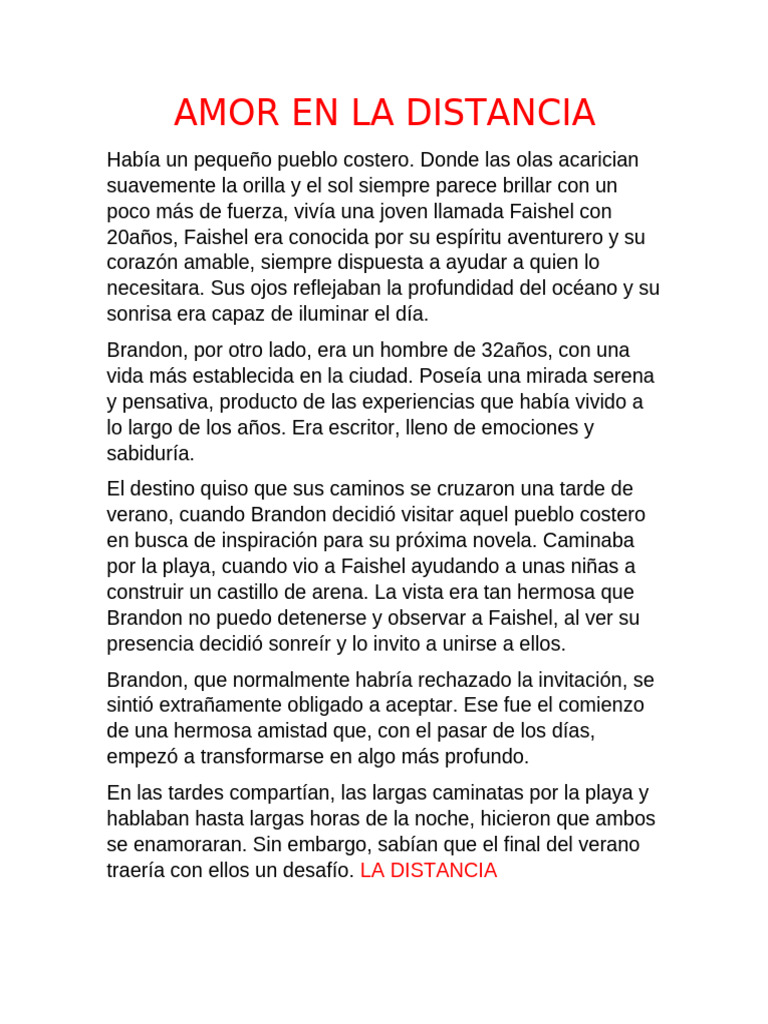 Amor a Distancia: Un Salto de Fe | PDF | Amor