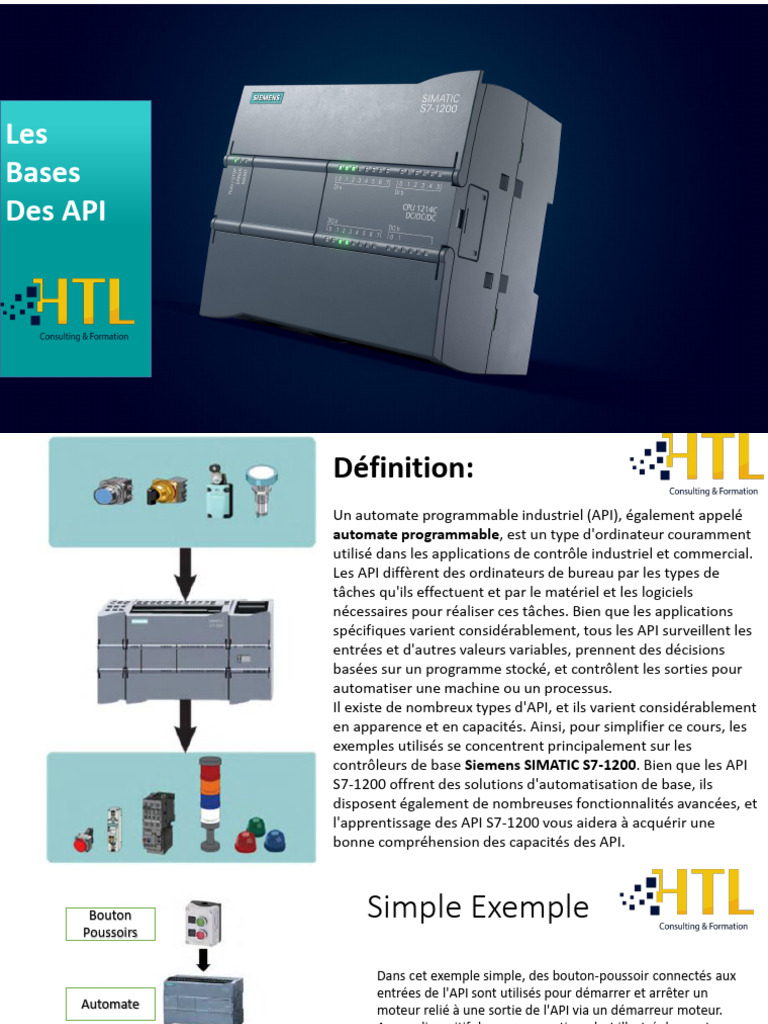 Introduction aux API Siemens S7-1200 | PDF | Automate programmable ...