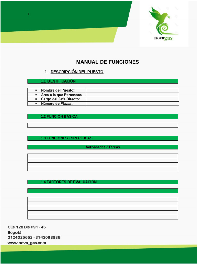 Manual de Funciones del Puesto de Trabajo | PDF